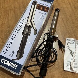 Conair Instant Heat Curling Iron - Black and Silver - new